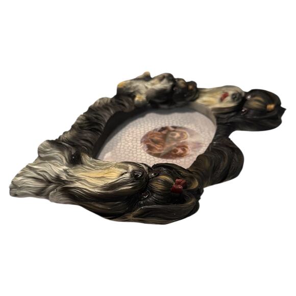 3D ShihTzu Dog Family Hand Painted Picture Frame Black White Hold 4x6 Photo NEW - Picture 15 of 15